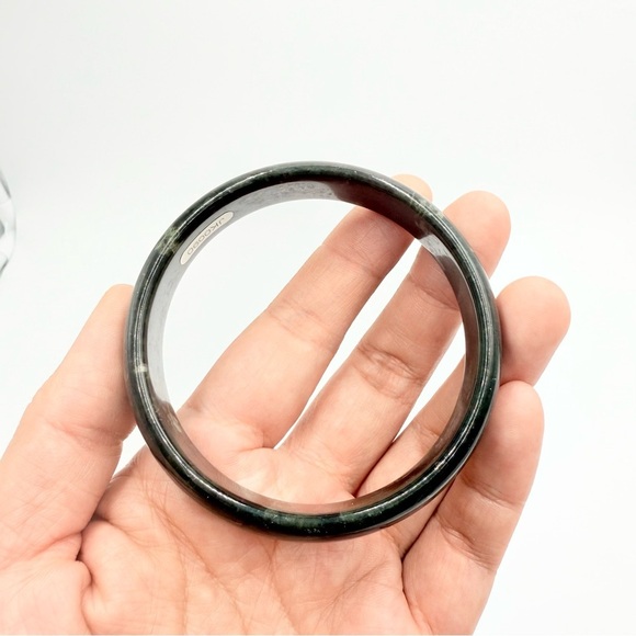 Natural Deep Green Jade Bangle Brecelate - Picture 4 of 10